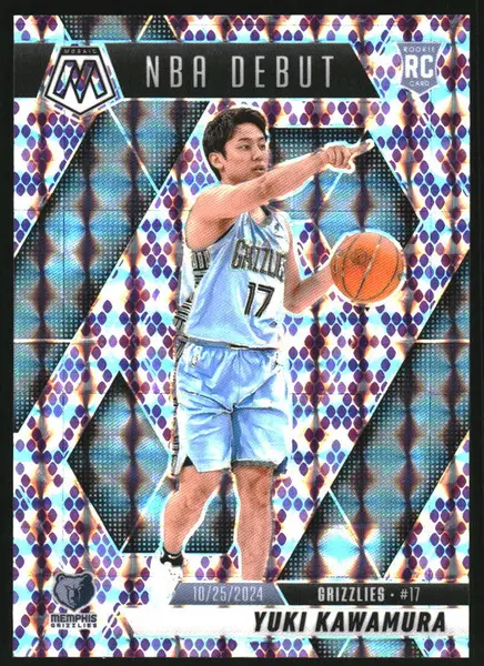 2024-25 Panini Mosaic Purple Snakeskin Mosaic #265 Yuki Kawamura NBA Debut /24