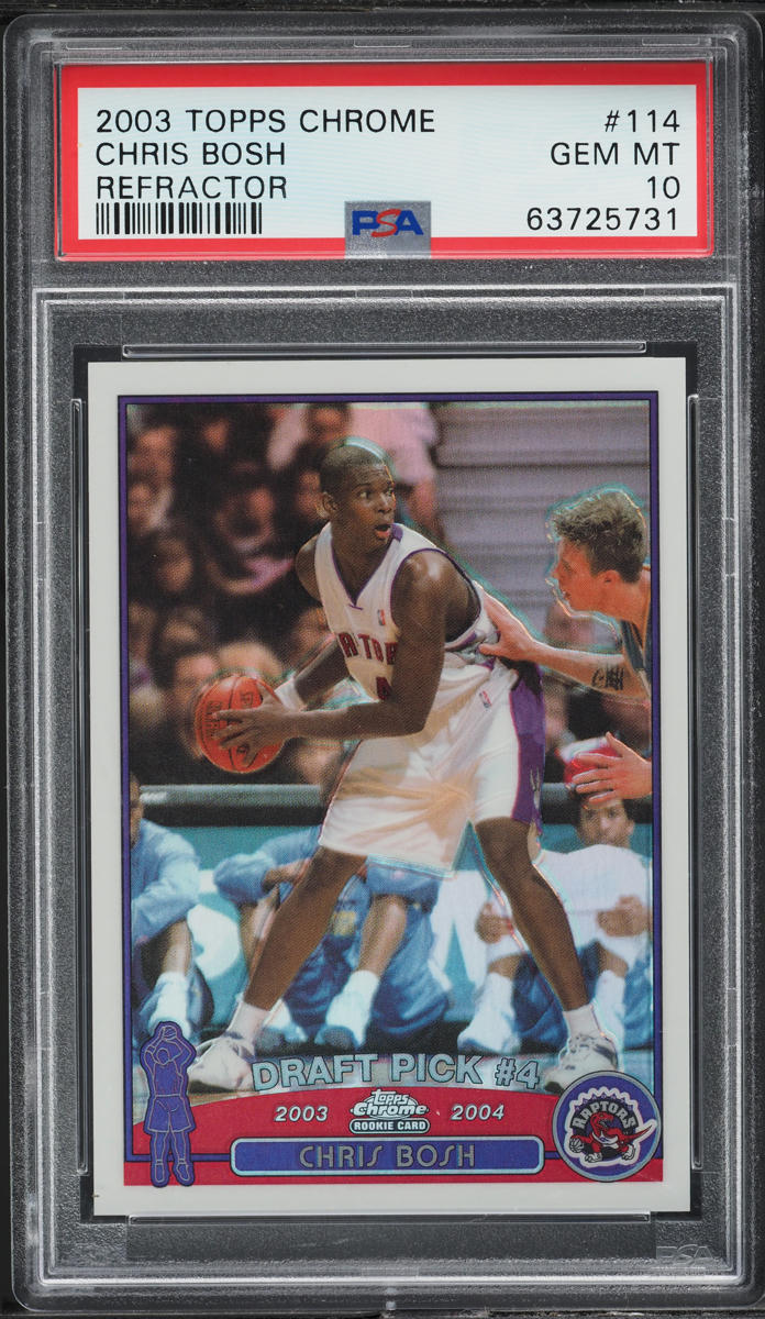 2003 Topps Chrome Refractor Chris Bosh ROOKIE #114 PSA 10 GEM MINT