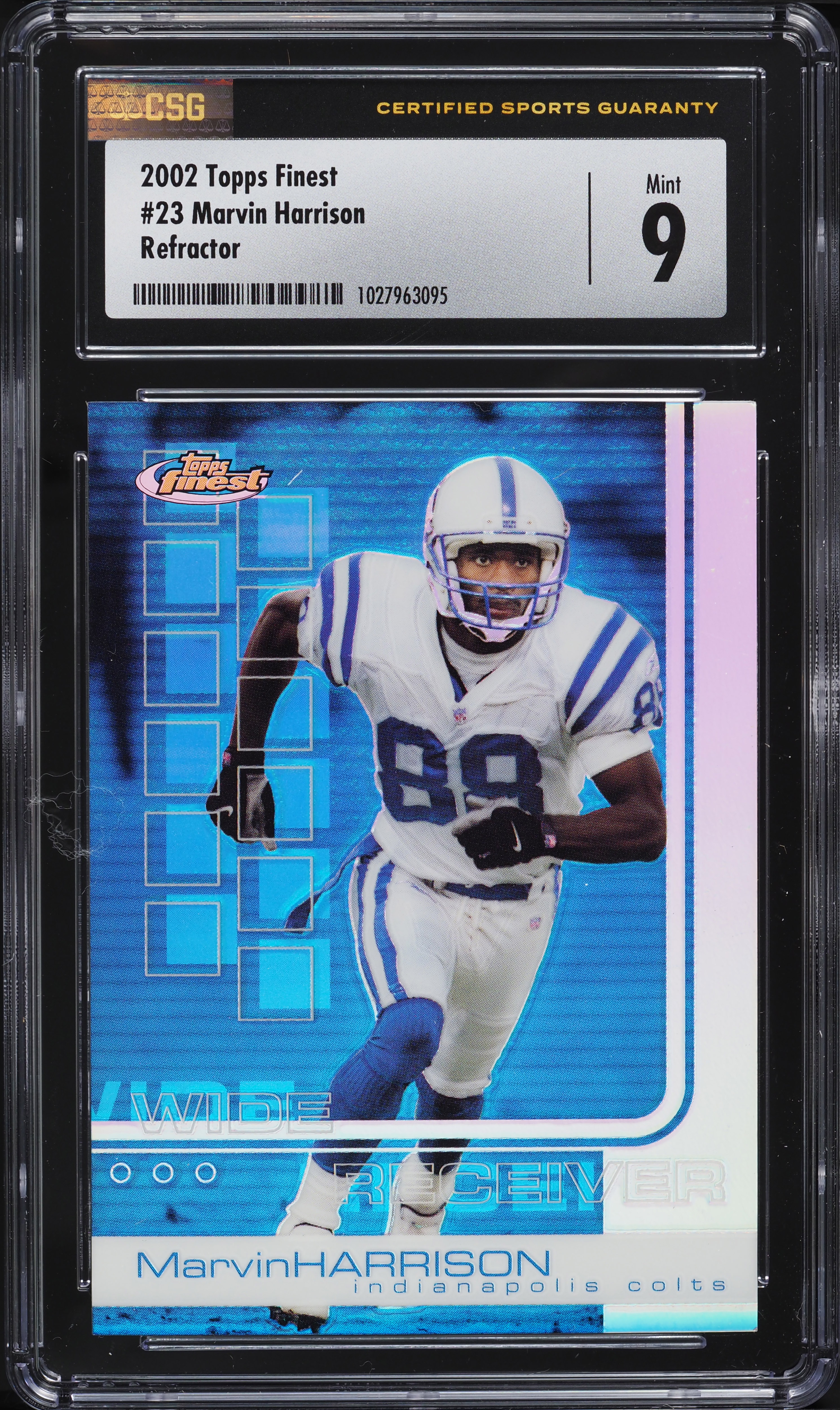 2002 Finest Refractor Marvin Harrison /250 #23 CSG 9 MINT