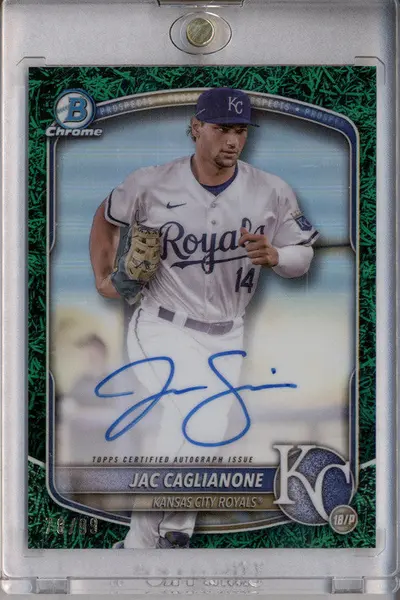 2025 Bowman Chrome Green Grass Refractor #CPA-JCA Jac Caglianone Auto /99