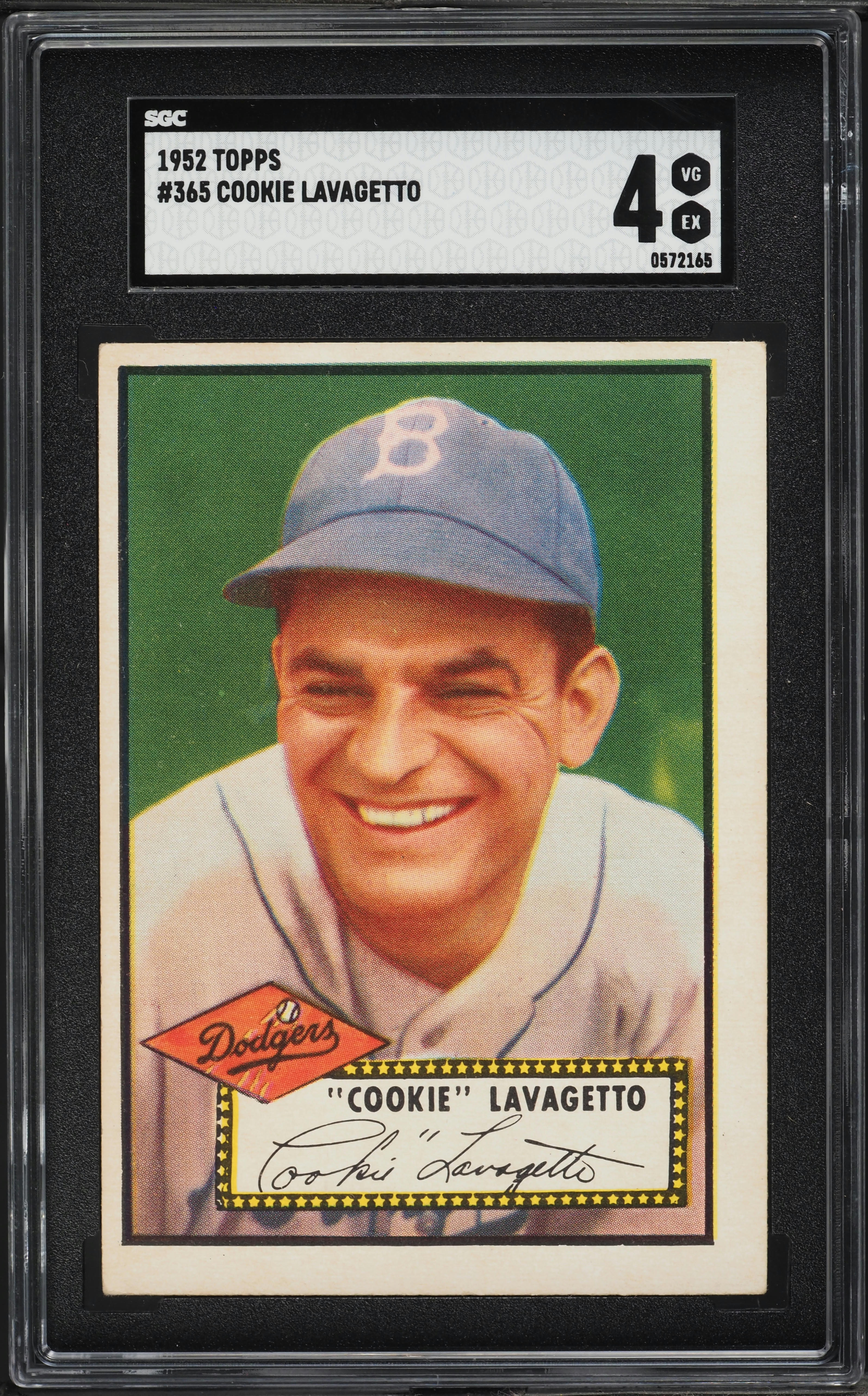 1952 Topps Cookie Lavagetto #365 SGC 4 VGEX