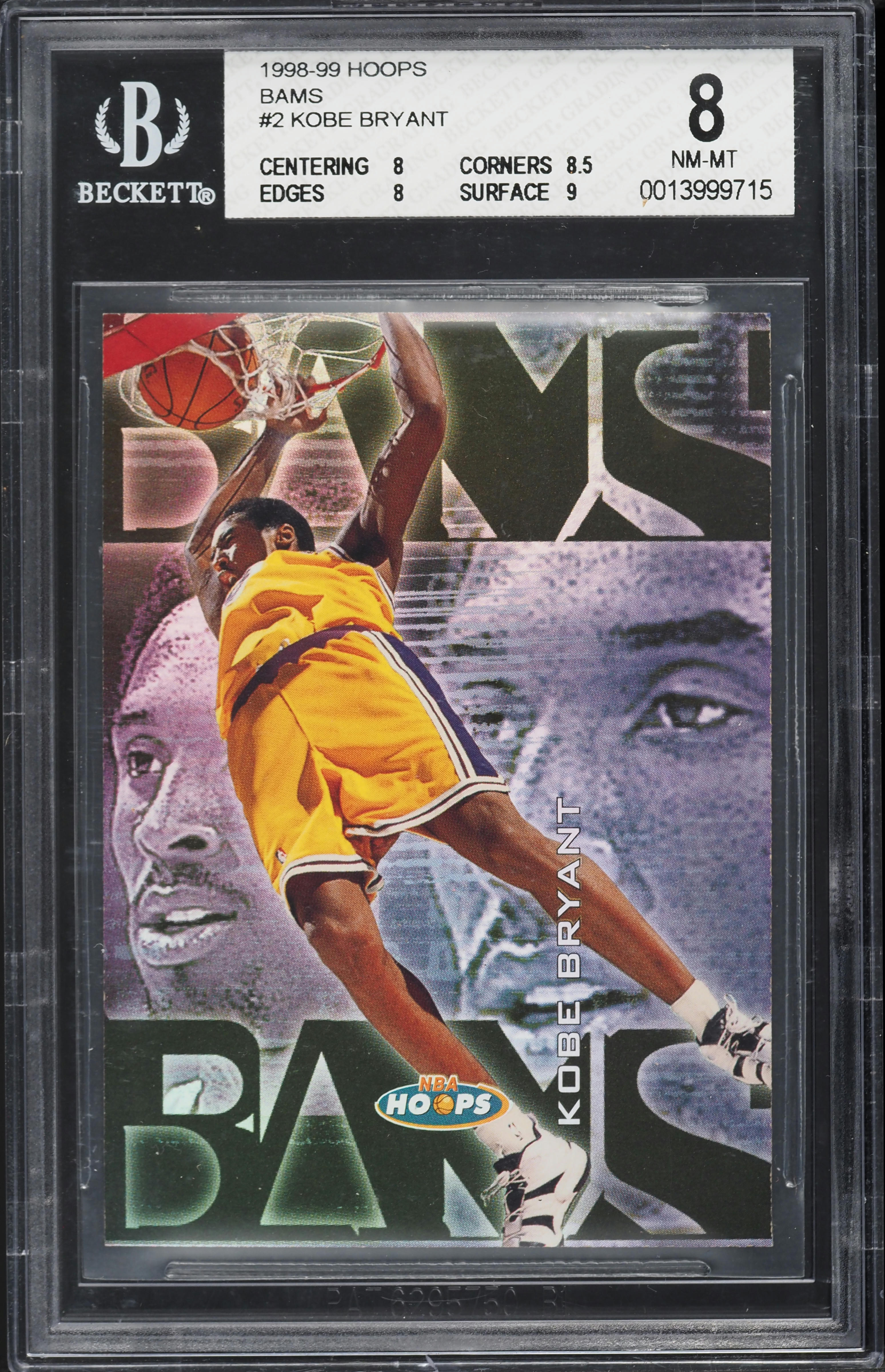 1998 Hoops Bams Kobe Bryant /250 #2 BGS 8 NM-MT