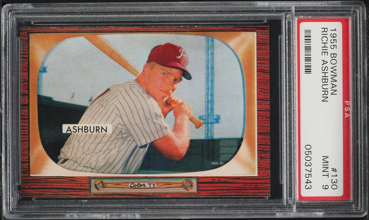 1955 Bowman Richie Ashburn #130 PSA 9 MINT