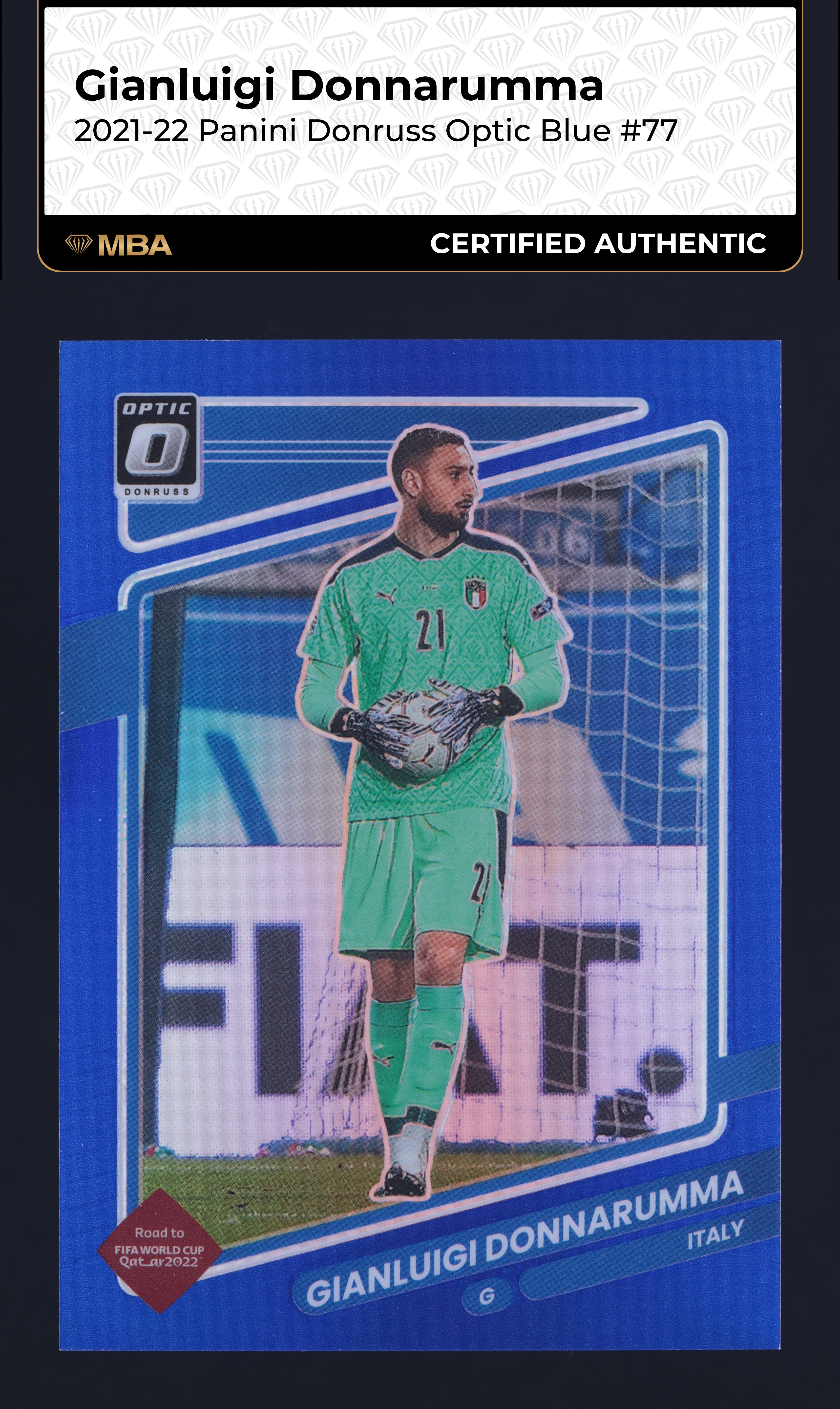 2021 Donruss Optic Blue Gianluigi Donnarumma /99 #77 MBA AUTH