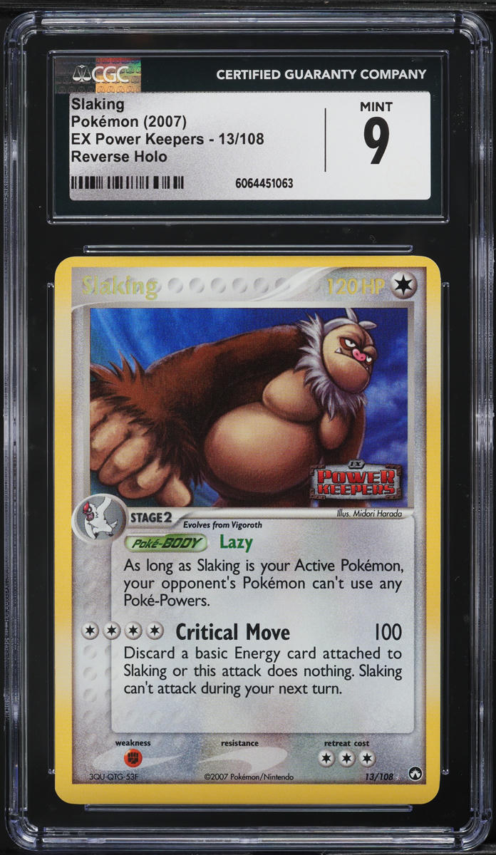 2007 Pokemon EX Power Keepers Reverse Holo Slaking #13 CGC 9 MINT