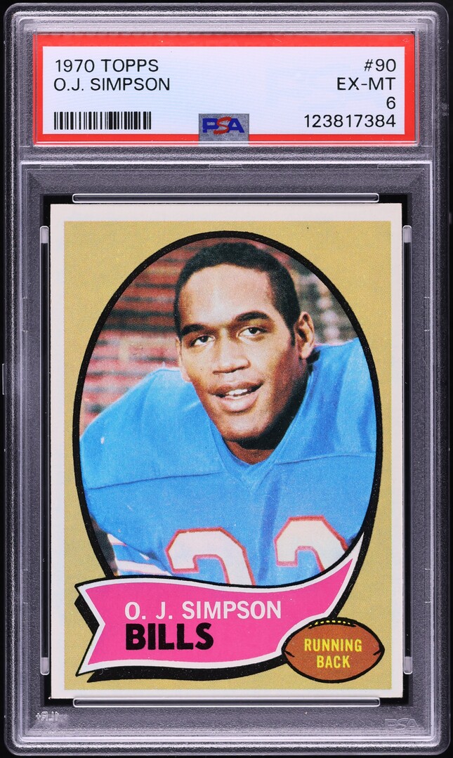 1970 Topps Football O.J. Simpson ROOKIE #90 PSA 6 EXMT