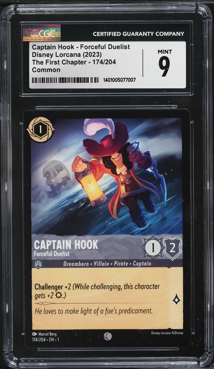 2023 Disney Lorcana The First Chapter Forceful Duelist Captain Hook #174 CGC 9