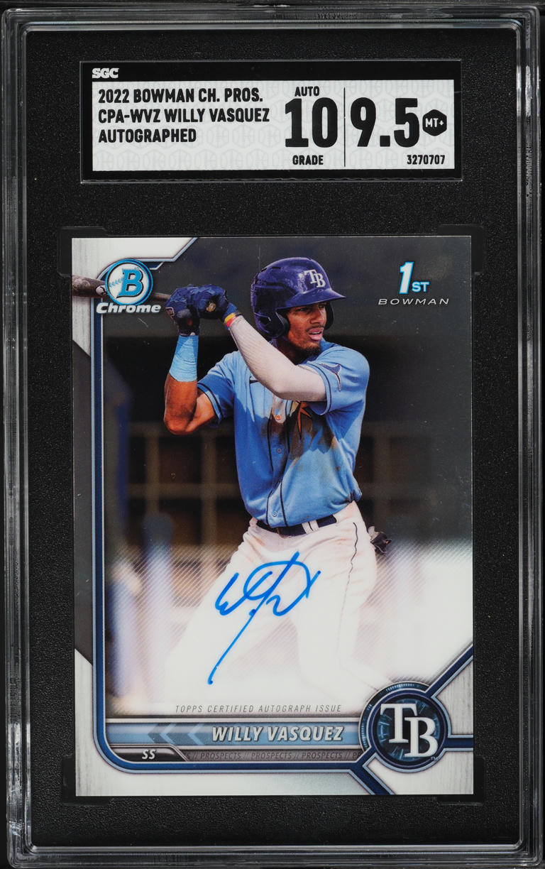 2022 Bowman Chrome Willy Vasquez PROSPECT AUTO #CPA-WVZ SGC 9.5 MINT+
