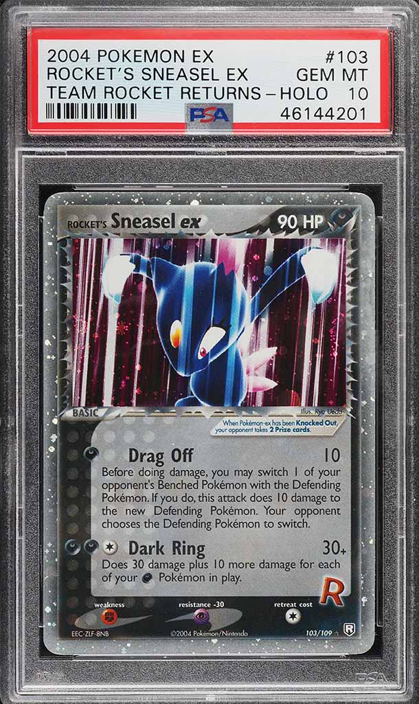 2004 Pokemon EX Team Rocket Returns Holo Rocket's Sneasel ex #103 PSA 10 GEM