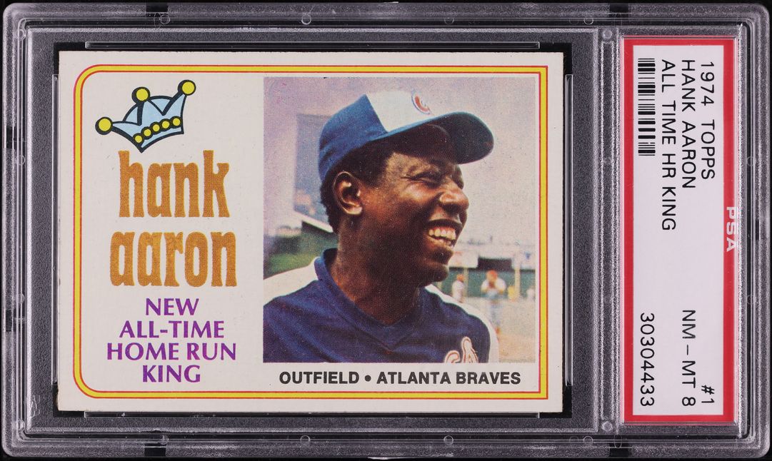 1974 Topps Hank Aaron ALL-TIME HR KING #1 PSA 8 NM-MT
