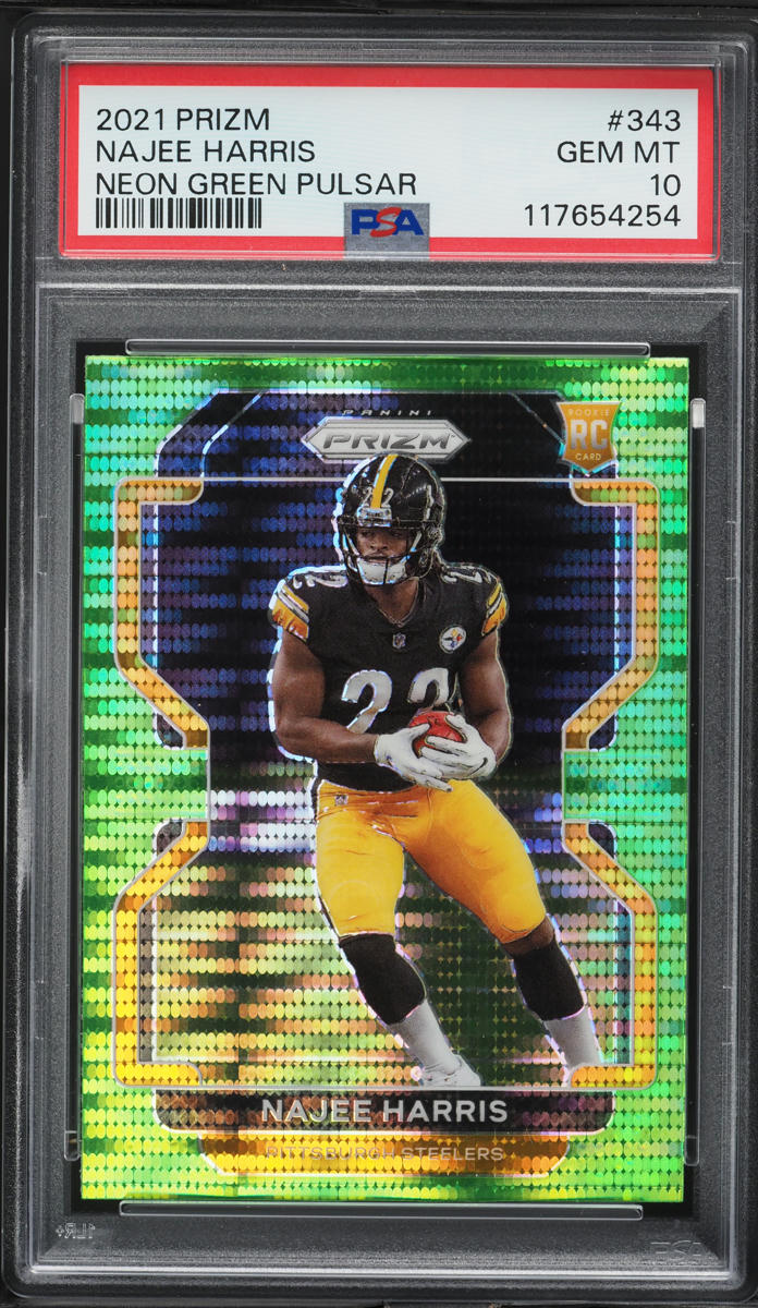 2021 Panini Prizm Neon Green Pulsar Najee Harris ROOKIE #343 PSA 10 GEM MINT