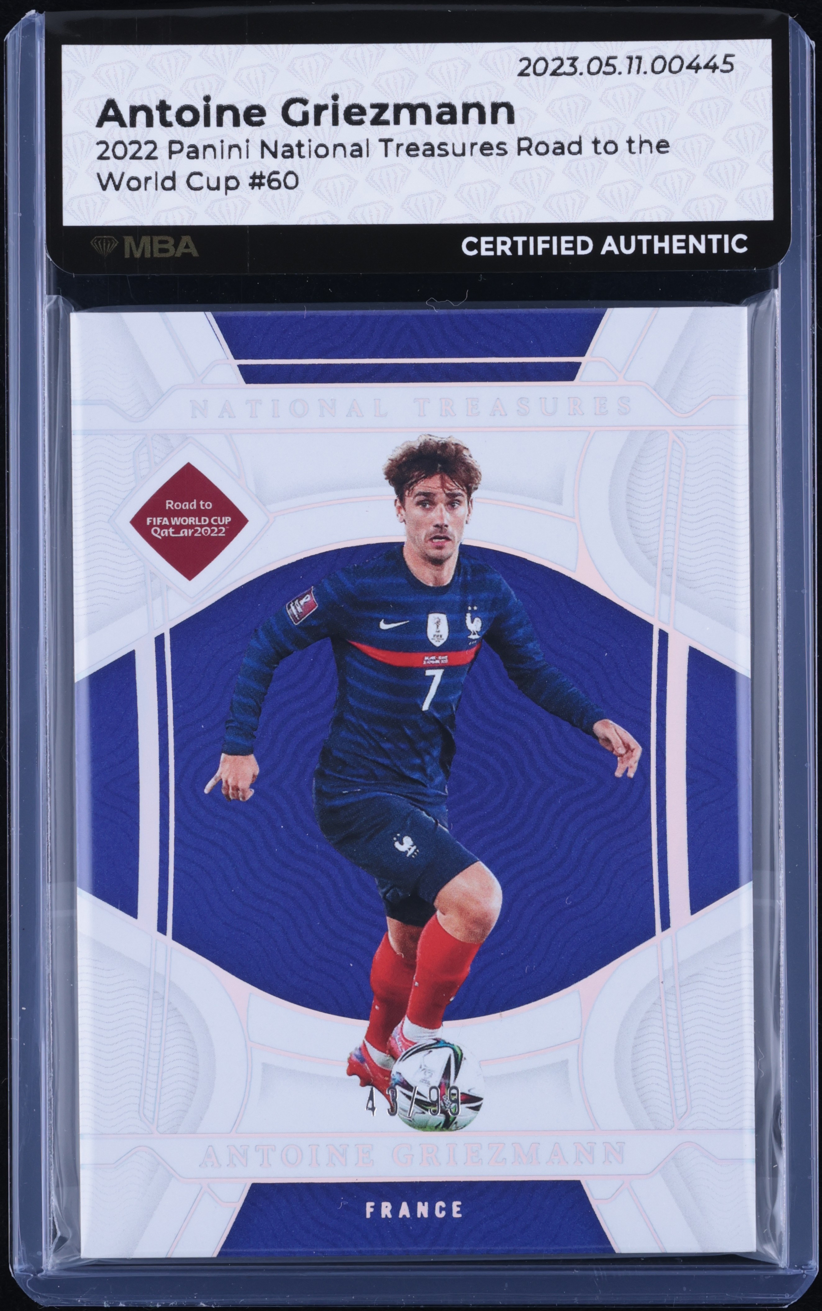 2022 National Treasures Road To The World Cup Antoine Griezmann /99 #60 MBA AUTH