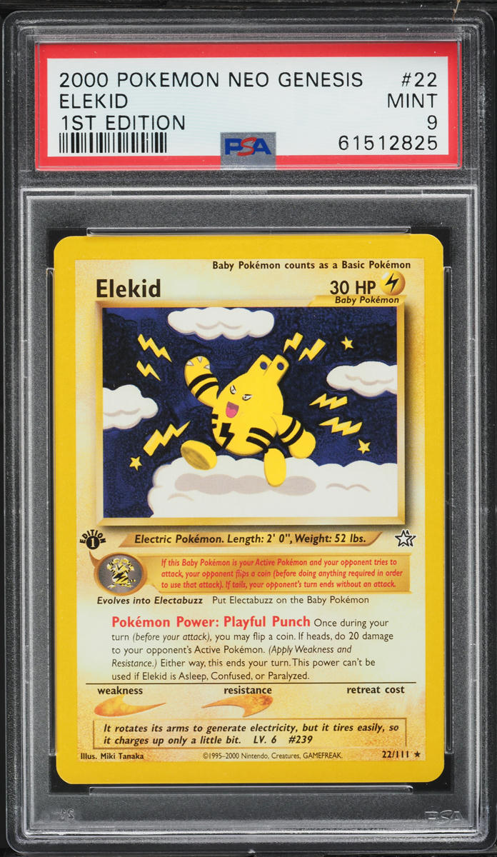 2000 Pokemon Neo Genesis 1st Edition Elekid #22 PSA 9 MINT