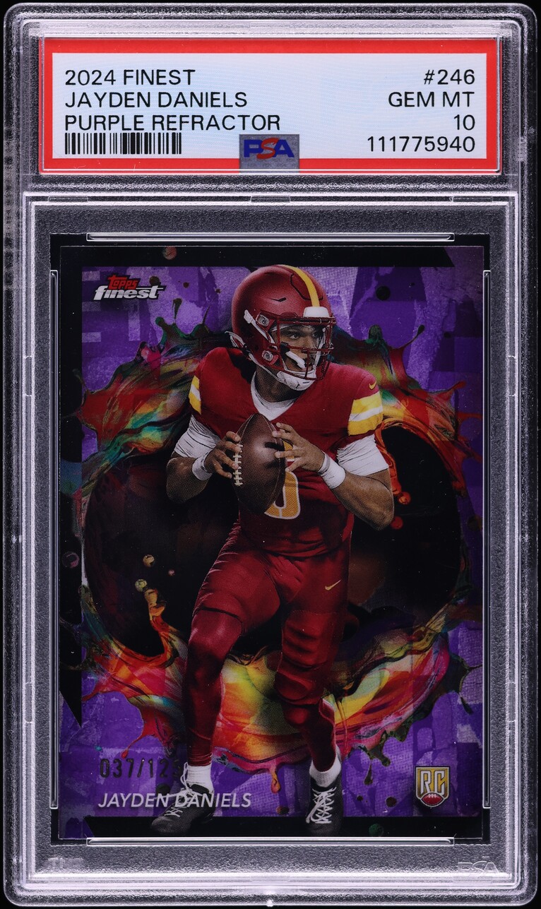 2024 Finest Purple Refractor Jayden Daniels ROOKIE /125 #246 PSA 10 GEM MINT