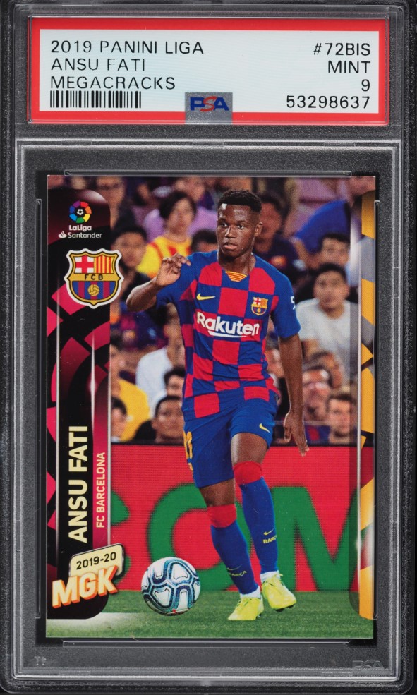2019 Panini Liga Megacracks Ansu Fati ROOKIE #72BIS PSA 9 MINT