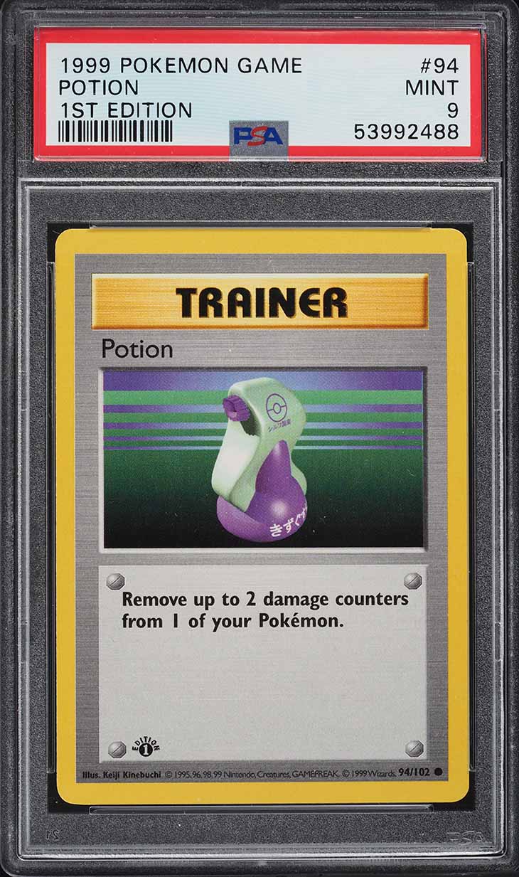 1999 Pokemon Base Set 1st Edition Potion #94 PSA 9 MINT