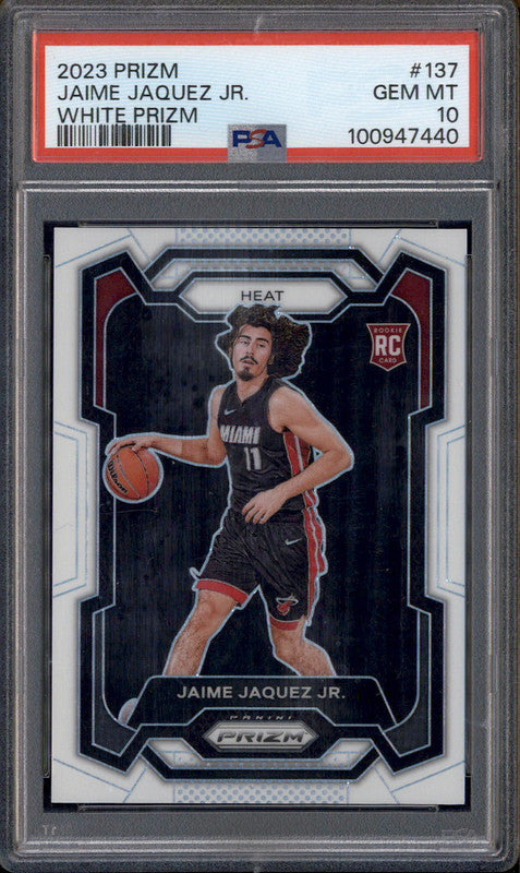 2023 Panini Prizm White Prizm #137 Jaime Jaquez Jr. RC /175 PSA 10