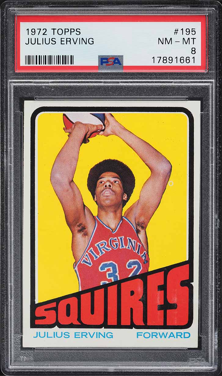 1972 Topps Basketball Julius Erving ROOKIE #195 PSA 8 NM-MT
