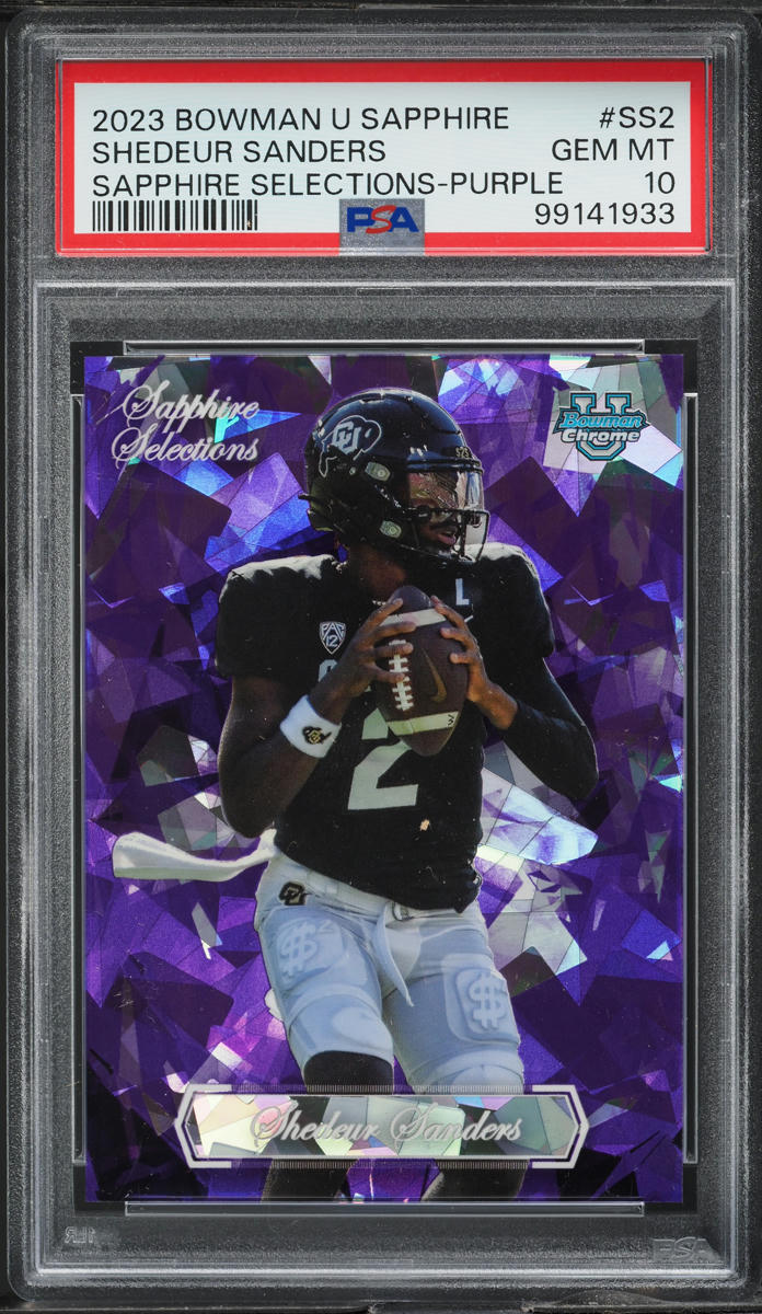 2023 Bowman Chrome U Sapphire Selections Purple Shedeur Sanders #SS2 PSA 10 GEM