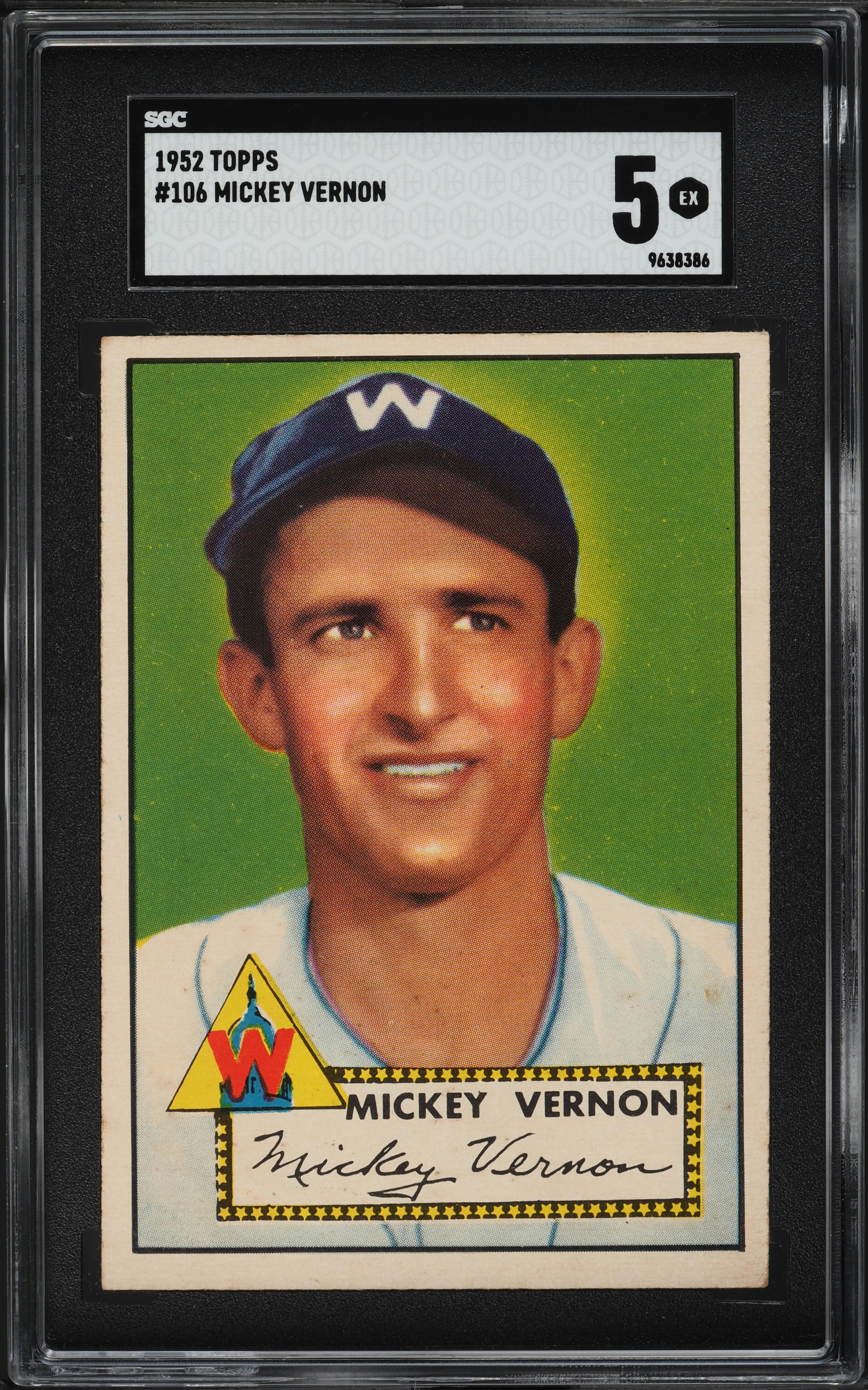 1952 Topps Mickey Vernon #106 SGC 5 EX