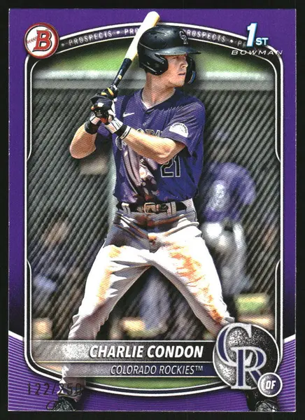 2025 Bowman Purple Border #BP-75 Charlie Condon RC /250