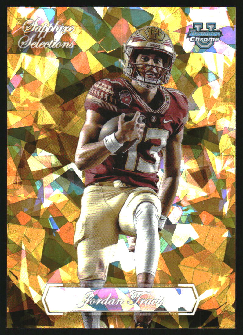 2023 Bowman Chrome University Sapphire Selections Gold Jordan Travis /50