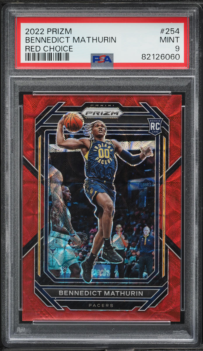 2022 Panini Prizm Red Choice Bennedict Mathurin ROOKIE /88 #254 PSA 9 MINT