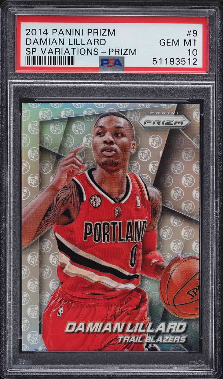 2014 Panini Prizm SP Variations Silver Prizms Damian Lillard #9 PSA 10 GEM MINT
