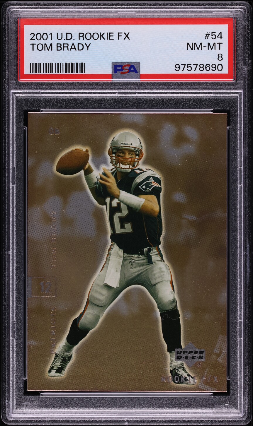 2001 Upper Deck Rookie F/X Tom Brady #54 PSA 8 NM-MT