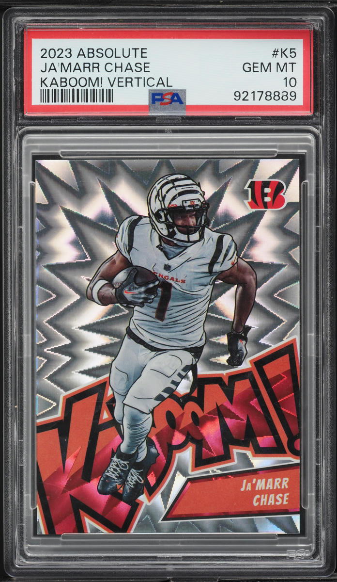 2023 Absolute Kaboom! Vertical Ja'marr Chase #K5 PSA 10 GEM MINT