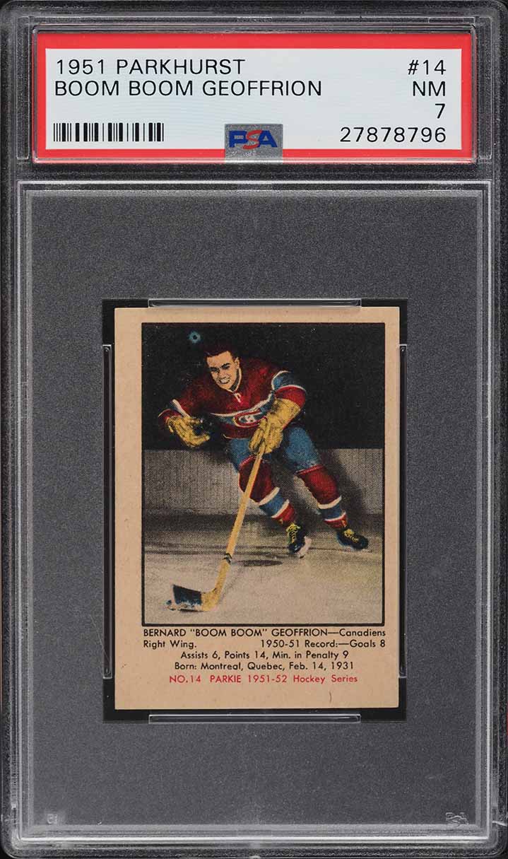 1951 Parkhurst Boom Boom Geoffrion #14 PSA 7 NRMT