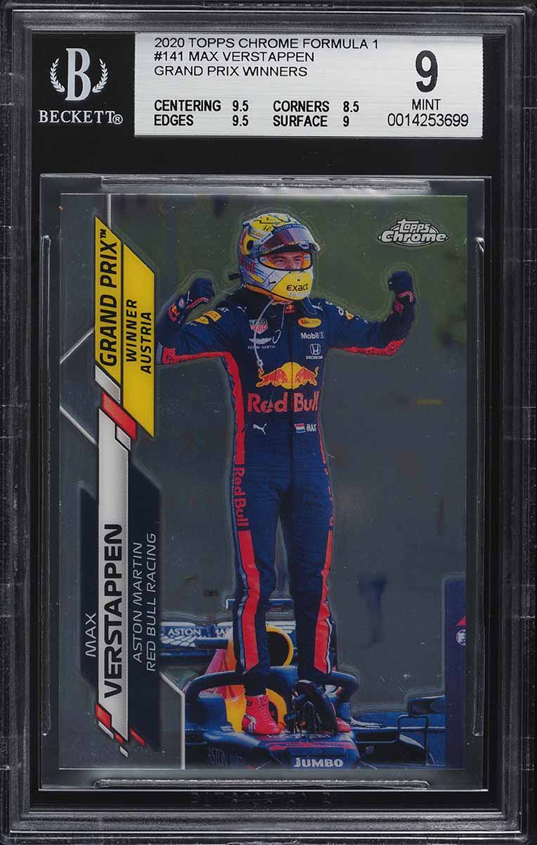 2020 Topps Chrome Formula 1 F1 Max Verstappen #141 BGS 9 MINT