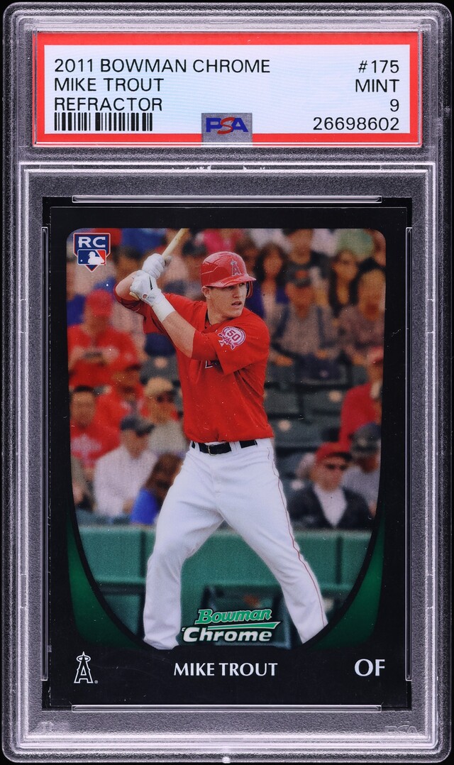 2011 Bowman Chrome Refractor Mike Trout ROOKIE #175 PSA 9 MINT