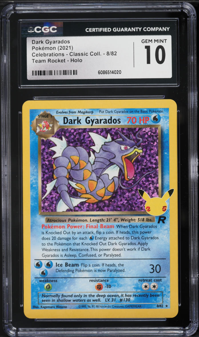 2021 Pokemon SWSH Celebrations Classic Holo Dark Gyarados #8 CGC 10 GEM MINT