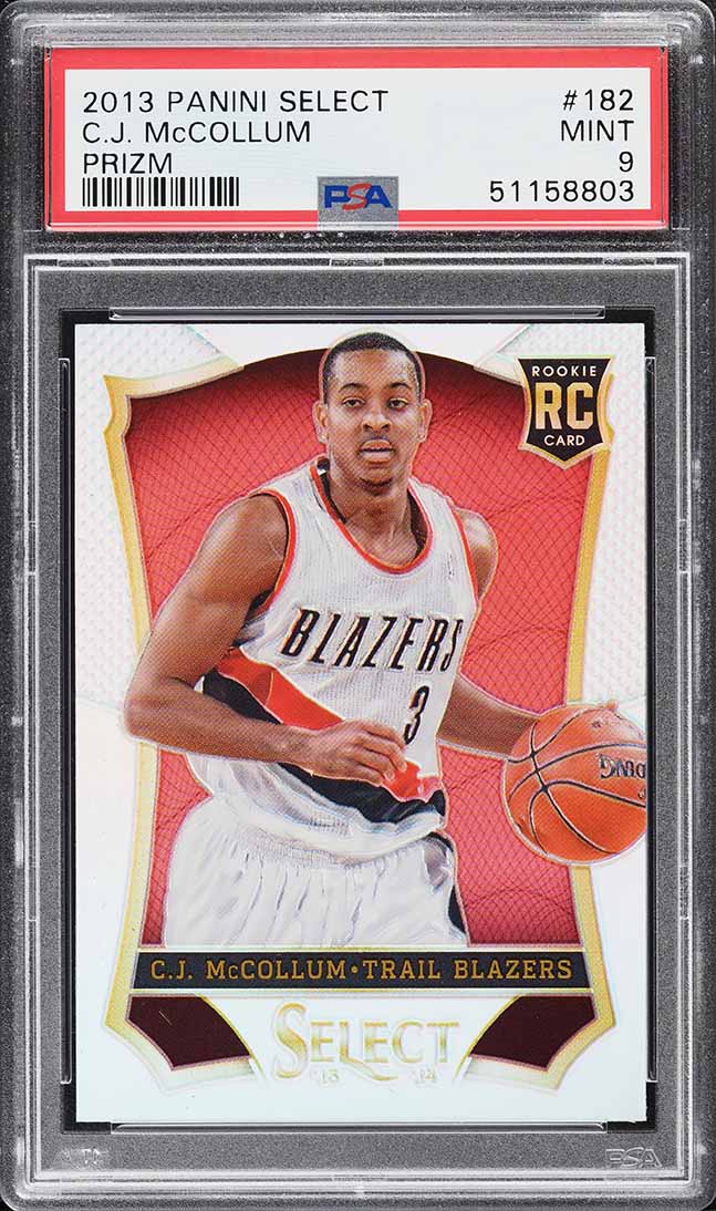 2013 Select Silver Prizms C.J. McCollum ROOKIE #182 PSA 9 MINT