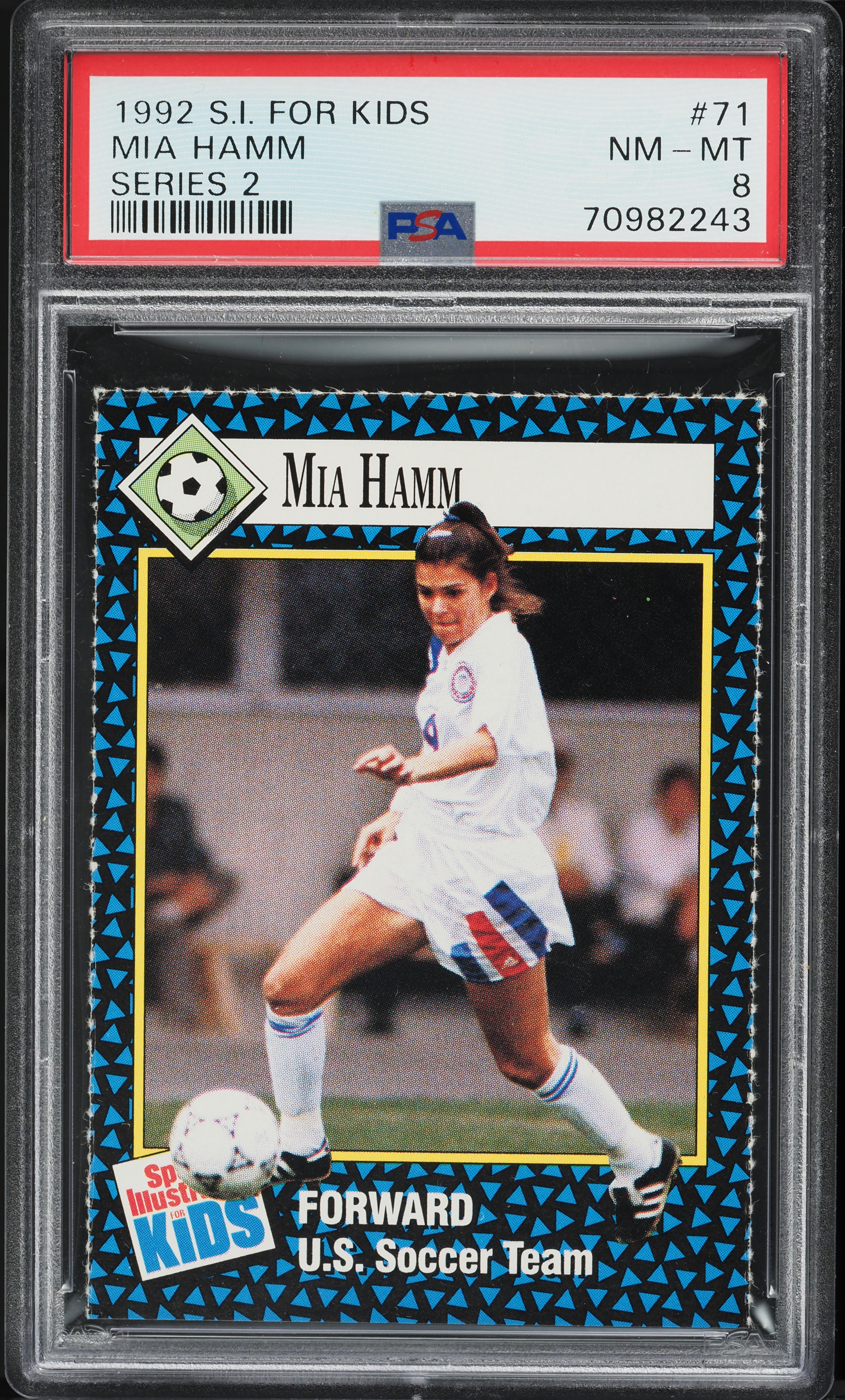 1992 Sports Illustrated For Kids Series 2 Mia Hamm ROOKIE #71 PSA 8 NM-MT
