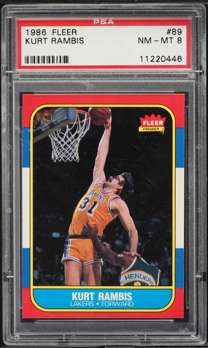1986 Fleer Basketball Kurt Rambis ROOKIE #89 PSA 8 NM-MT