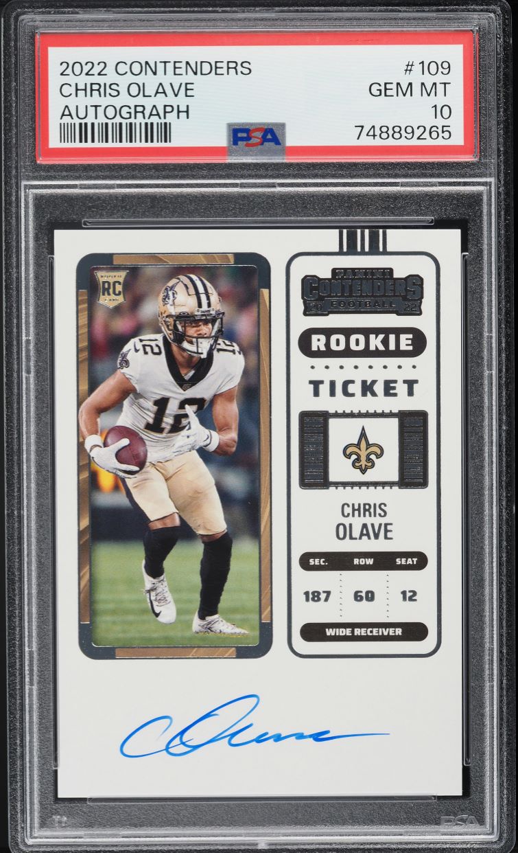 2022 Panini Contenders Chris Olave ROOKIE AUTO #109 PSA 10 GEM MINT