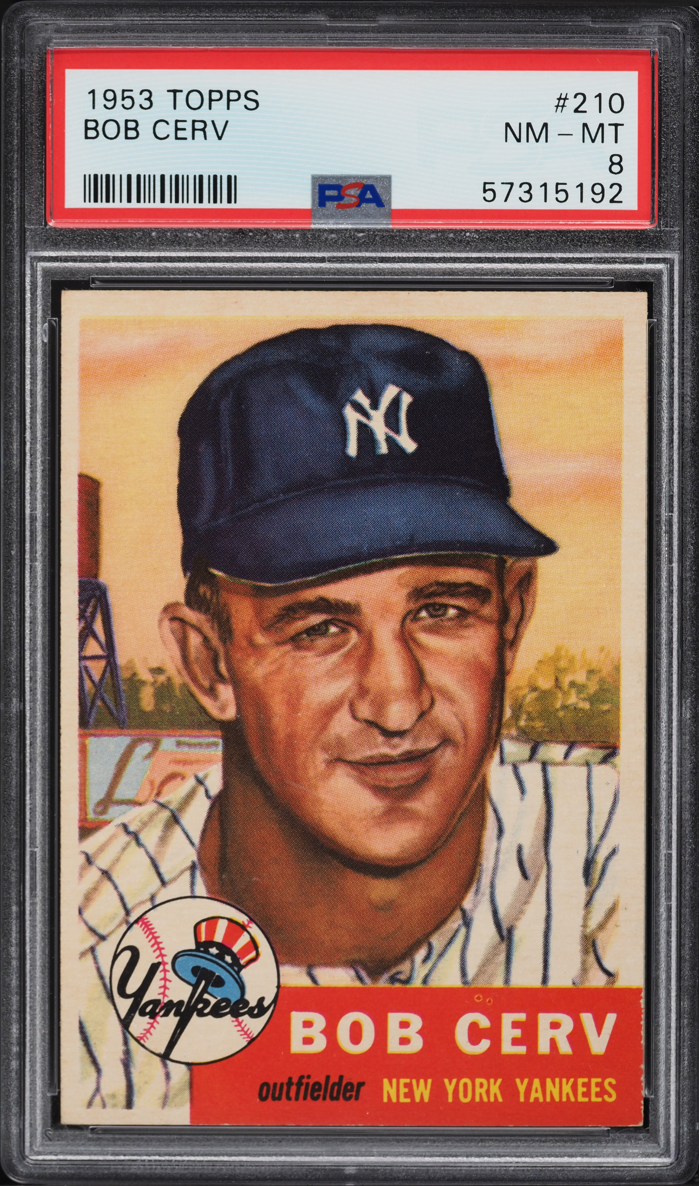 1953 Topps Bob Cerv ROOKIE #210 PSA 8 NM-MT