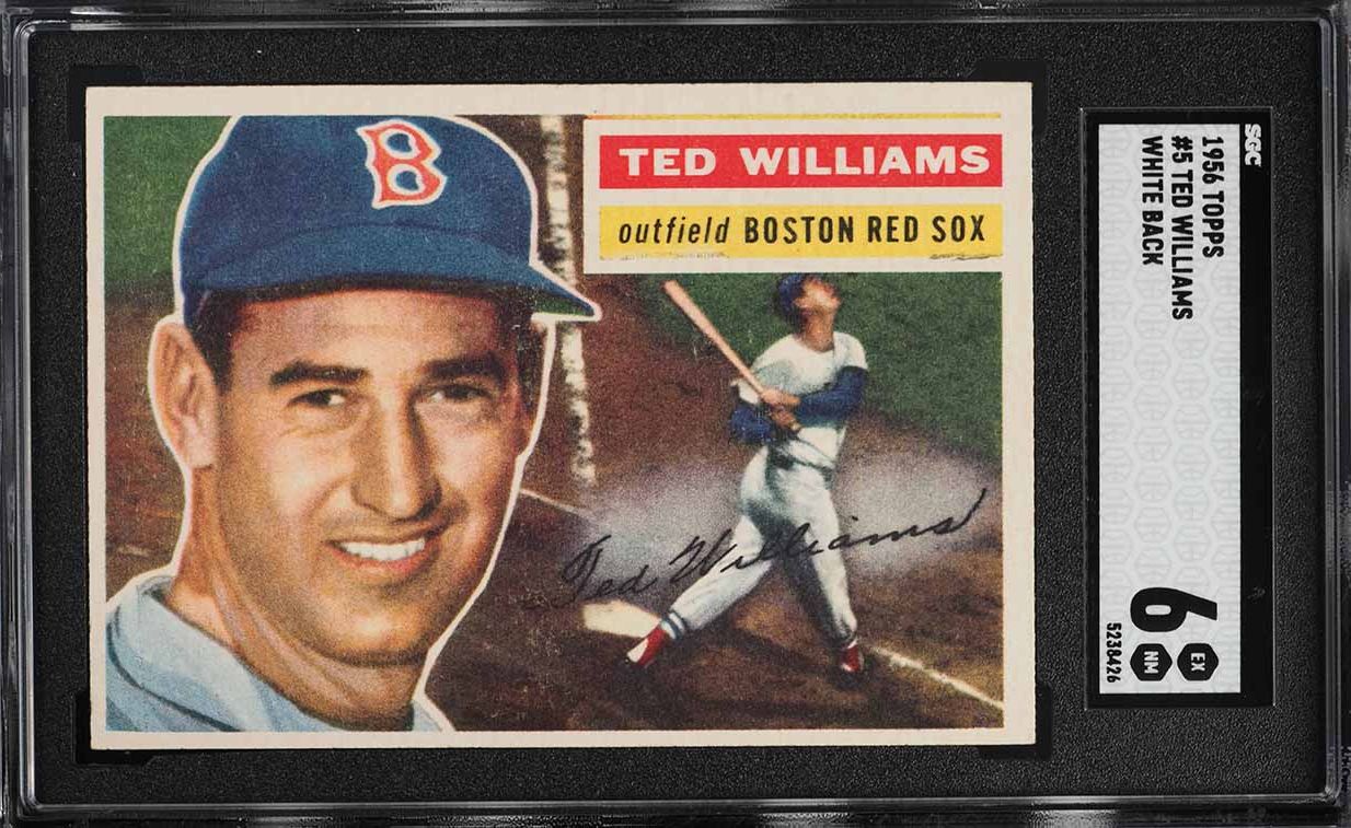 1956 Topps Ted Williams WHITE BACK #5 SGC 6 EXMT