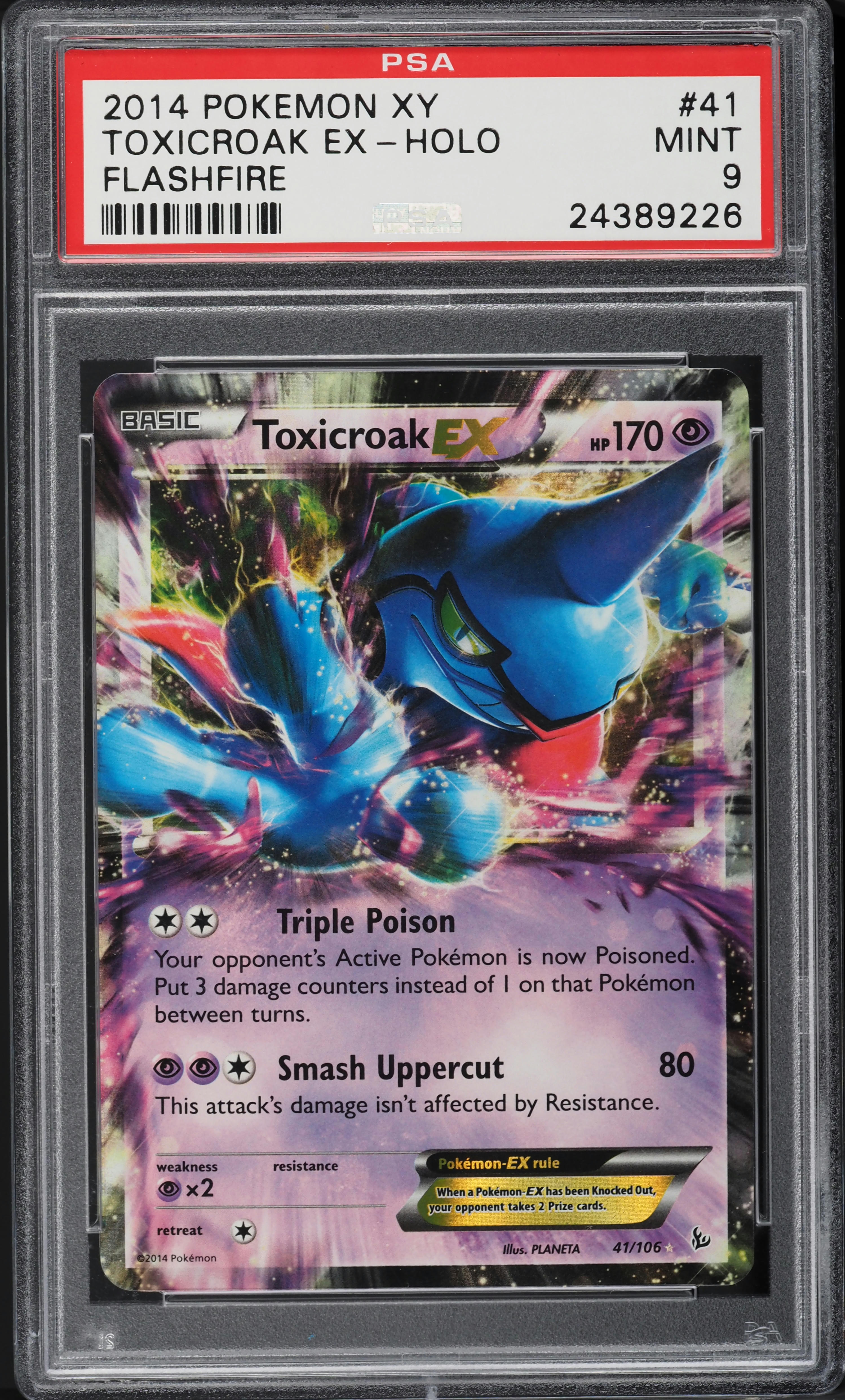 2014 Pokemon XY Flashfire Toxicroak EX #41 PSA 9 MINT