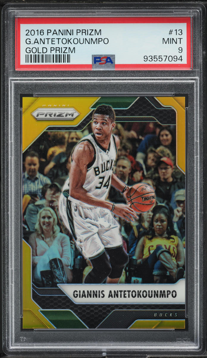 2016 Panini Prizm Gold Giannis Antetokounmpo /10 #13 PSA 9 MINT