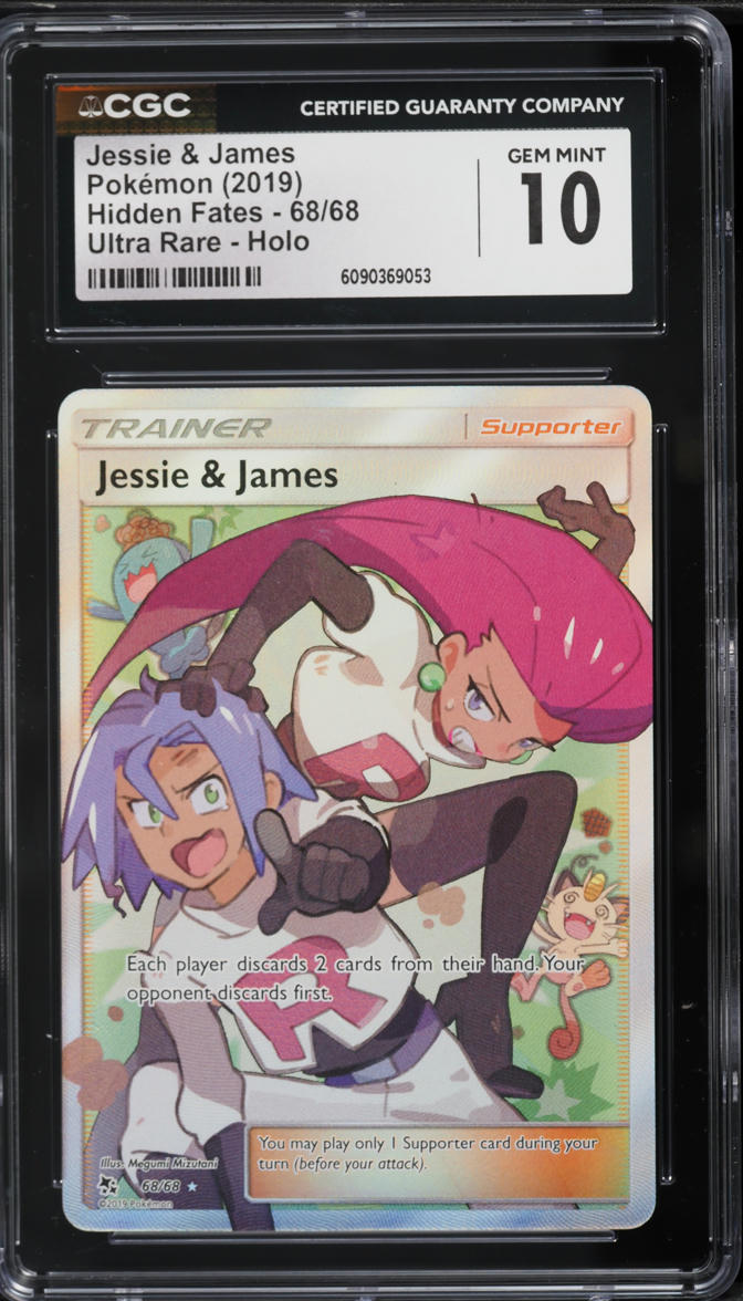2019 Pokemon Sun & Moon Hidden Fates Full Art Jessie & James #68 CGC 10 GEM MINT