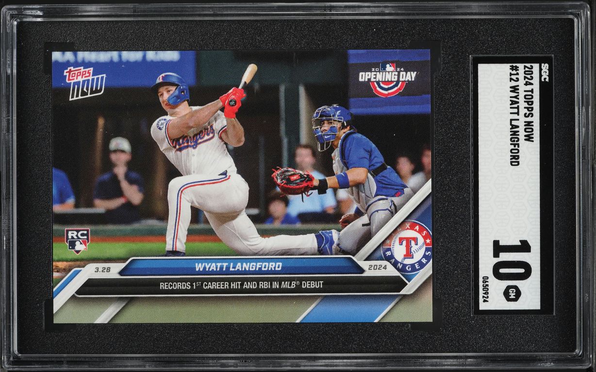 2024 Topps Now Wyatt Langford ROOKIE #12 SGC 10 GEM MINT