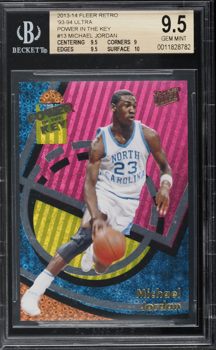 2013 Fleer Retro '93 Ultra Power In the Key Michael Jordan #13 BGS 9.5 GEM MINT