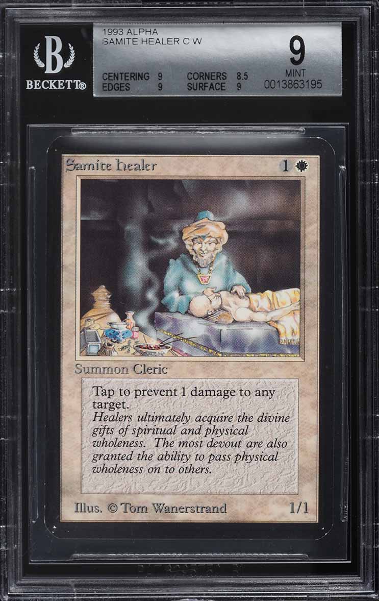 1993 Magic The Gathering MTG Alpha Samite Healer C W BGS 9 MINT