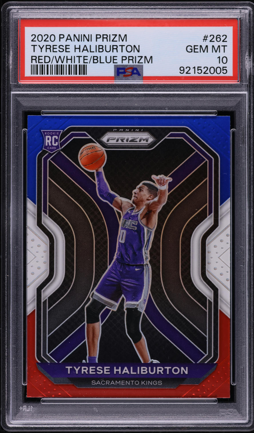 2020 Panini Prizm Red White Blue Tyrese Haliburton ROOKIE #262 PSA 10 GEM MINT
