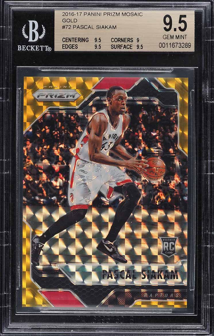 2016 Panini Prizm Mosaic Gold Pascal Siakam ROOKIE /10 #72 BGS 9.5 GEM MINT