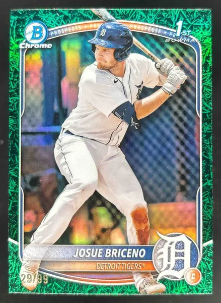 2025 Bowman Chrome Prospects Green Grass Refractor #BCP-13 Josue Briceno RC /99