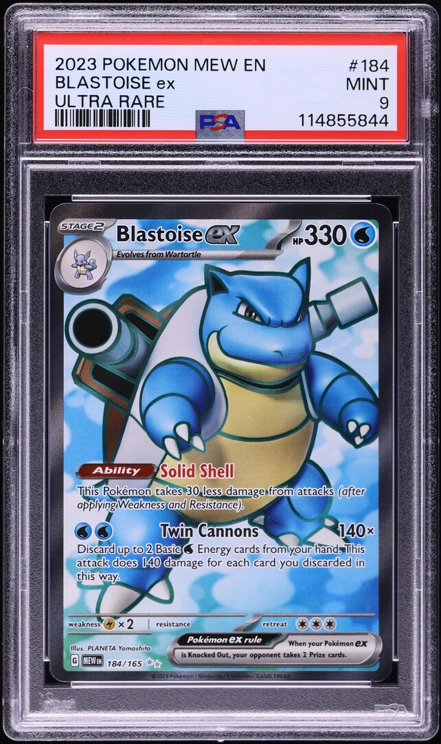 2023 Pokemon Scarlet & Violet 151 Full Art Blastoise ex #184 PSA 9 MINT